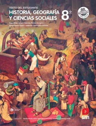 Historia, geografía y ciencias sociales texto del estudiante. 8° básico cover